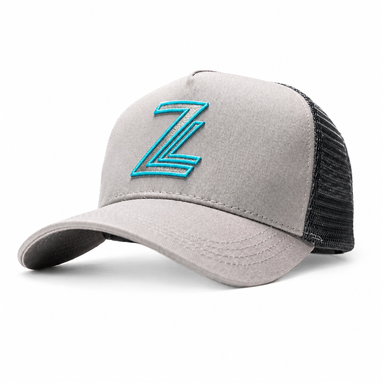 ZL Trucker Cap - Light Grey/Dark Grey/Turquoise