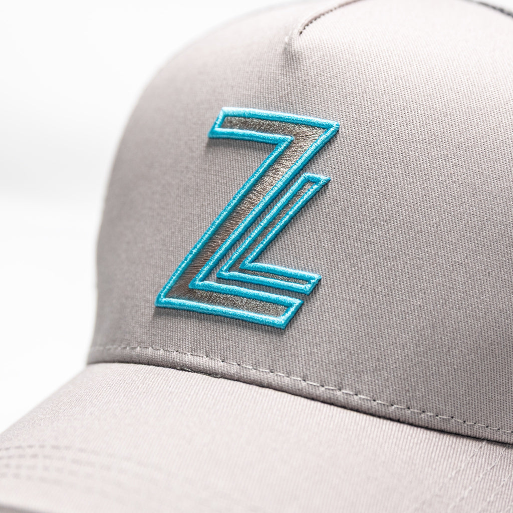 ZL Trucker Cap - Light Grey/Dark Grey/Turquoise